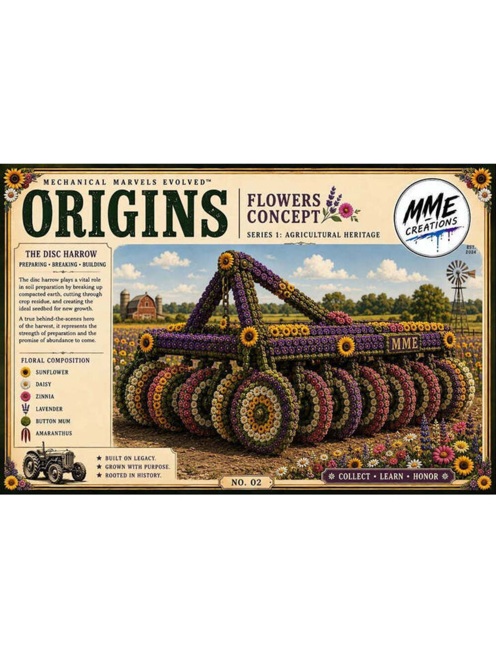 4654 Disc Harrow Farm Mode 8x10 Glossy Print